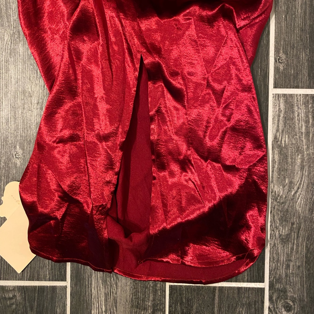 Red and Cream Lace Appliqué Wedding Dress - Picture 3 of 10